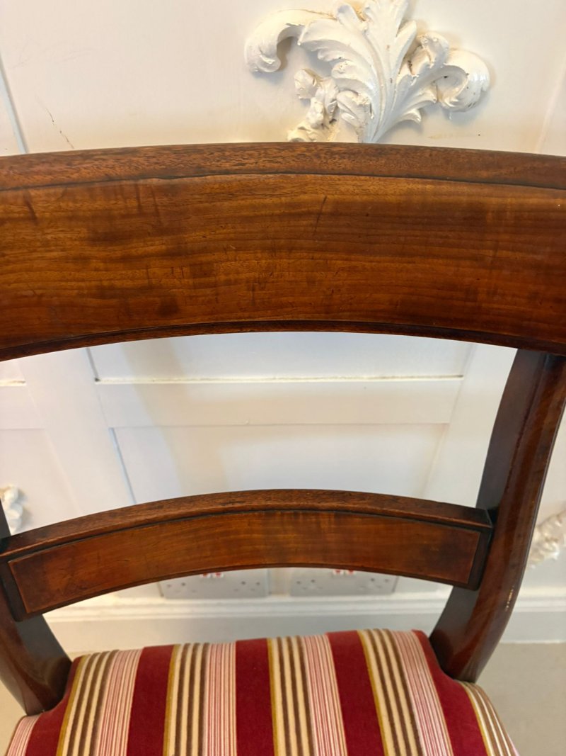 Antique Regency Mahogany Dining Chairs Set of Eight Including Two Carvers Scroll Arms - Image 5